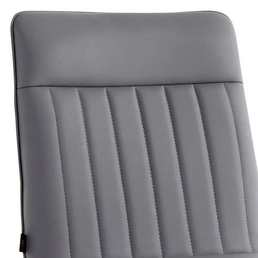 Kunstleder Barstühle in Grau - Eleganto (2er Set)