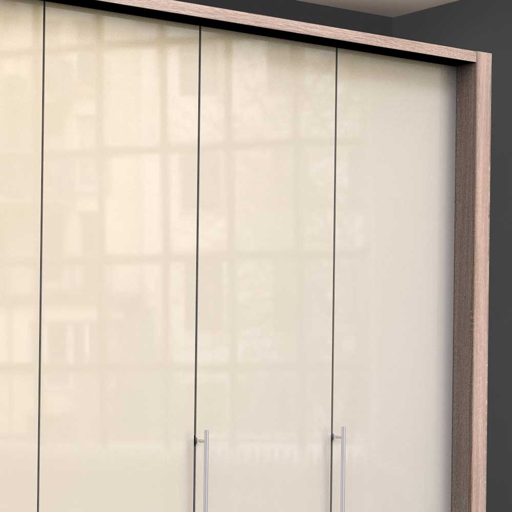 Breiter Falttüren-Schrank in Creme - Rativian