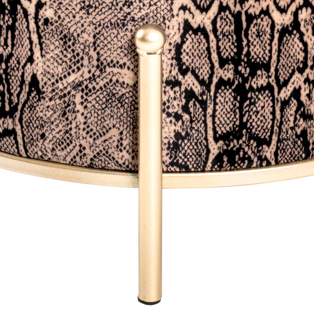 Hocker aus Samt in Schlangenhaut Optik - Pretty