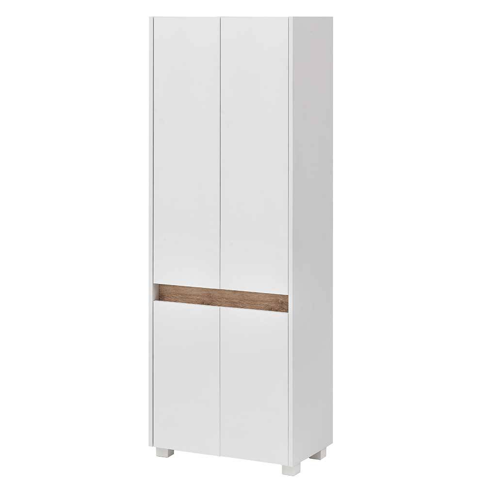 165cm hoher 4-türiger Badschrank in Weiß - Etravia