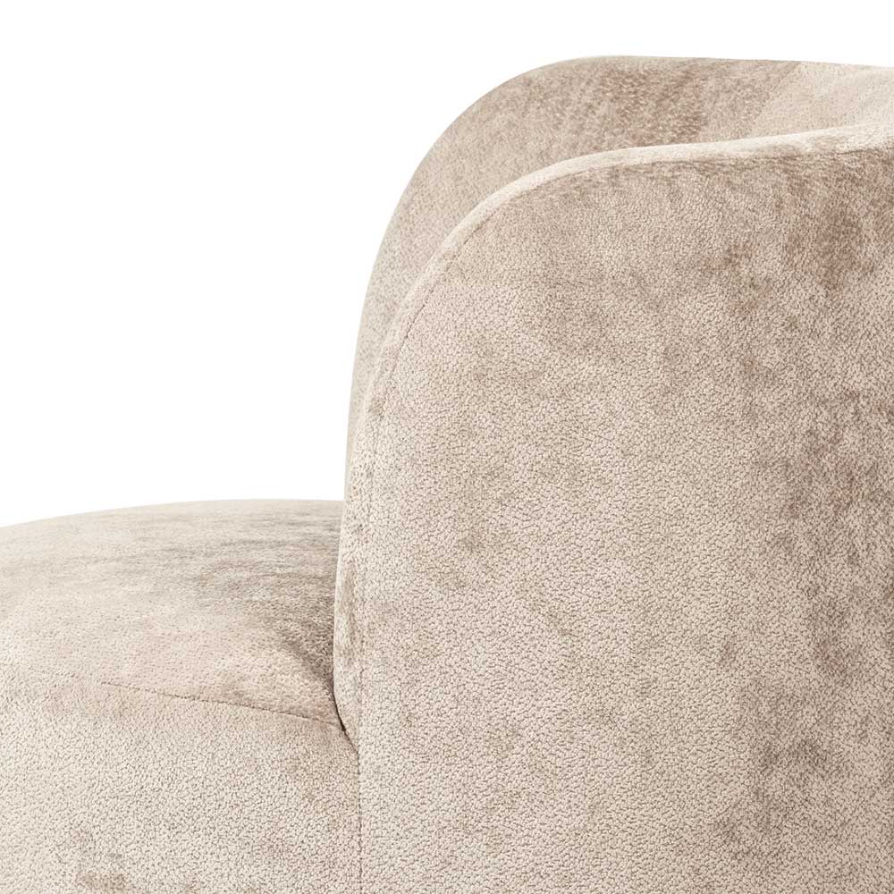 Gerundeter Chenille Wohnzimmersessel in Beige - Paryra