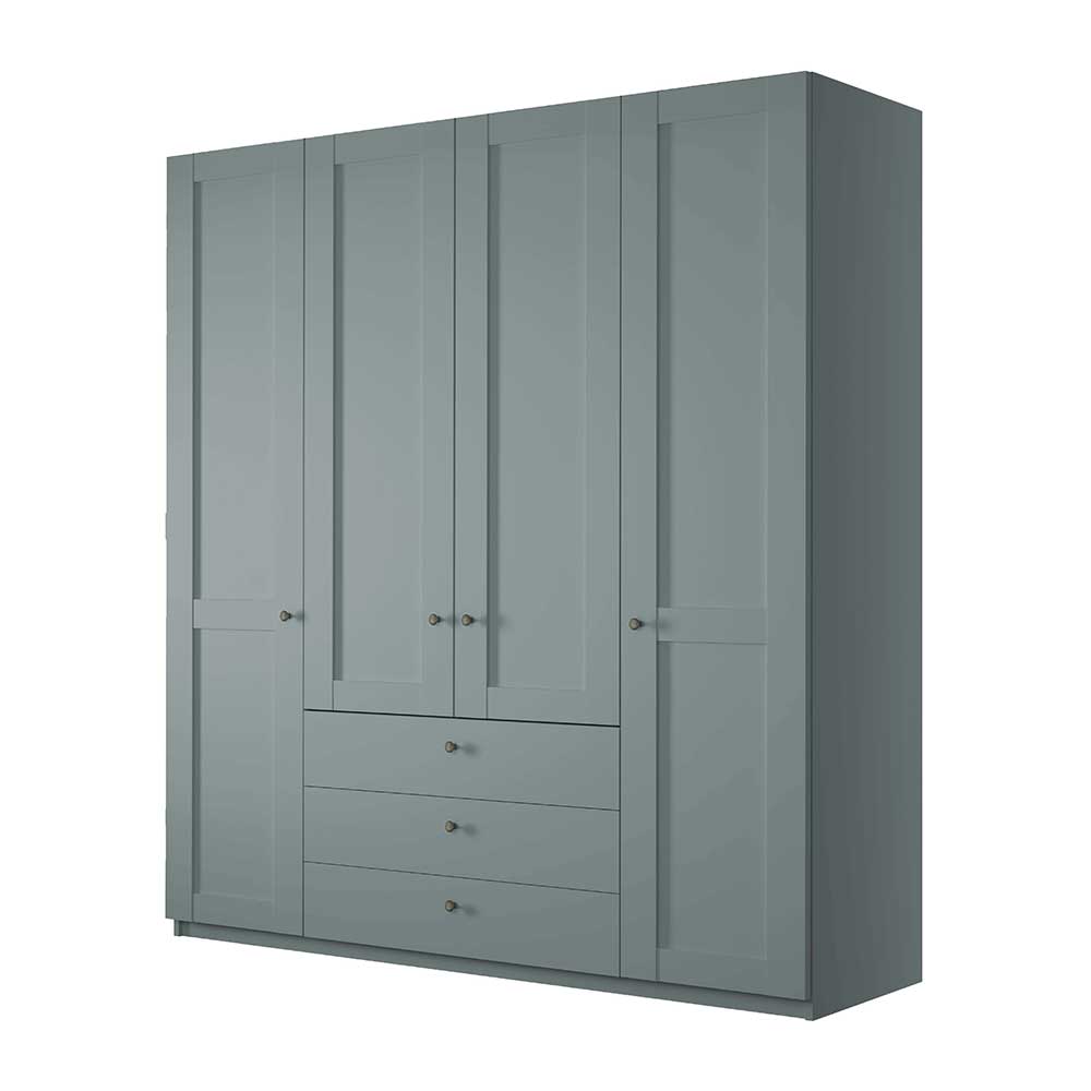 4-türiger Kombi-Kleiderschrank in Graugrün - Rajavo