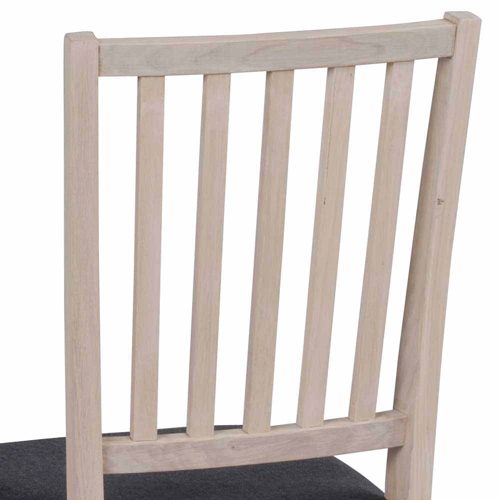 Holzstuhl mit Stoffsitz Grau - Pessoa (2er Set)
