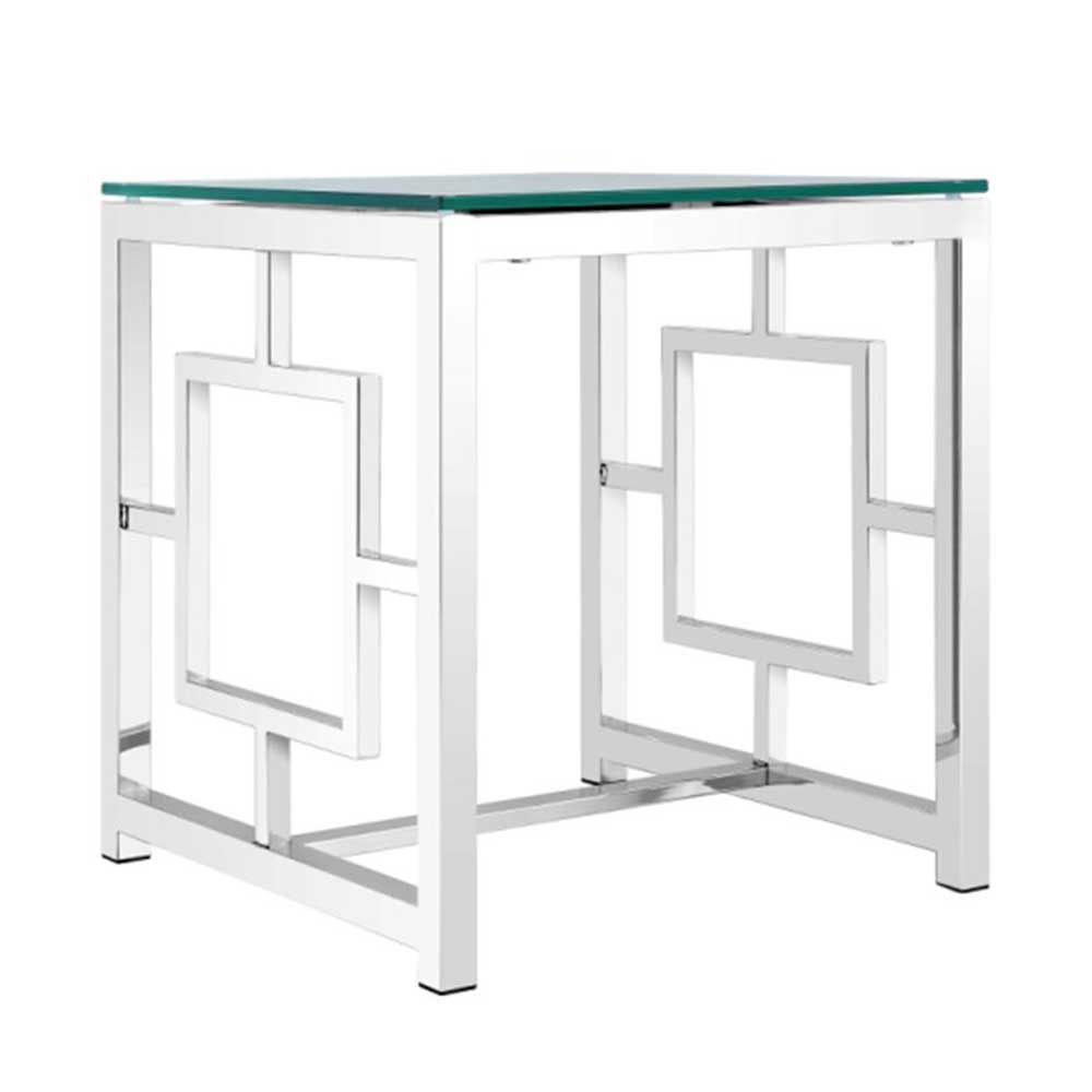 50x53x50 Designer Tisch mit Glas Platte - Memionda