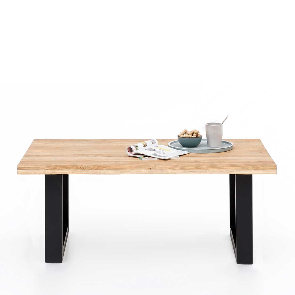 Wohnzimmertisch mit Living Edge Platte Eiche - Boherida