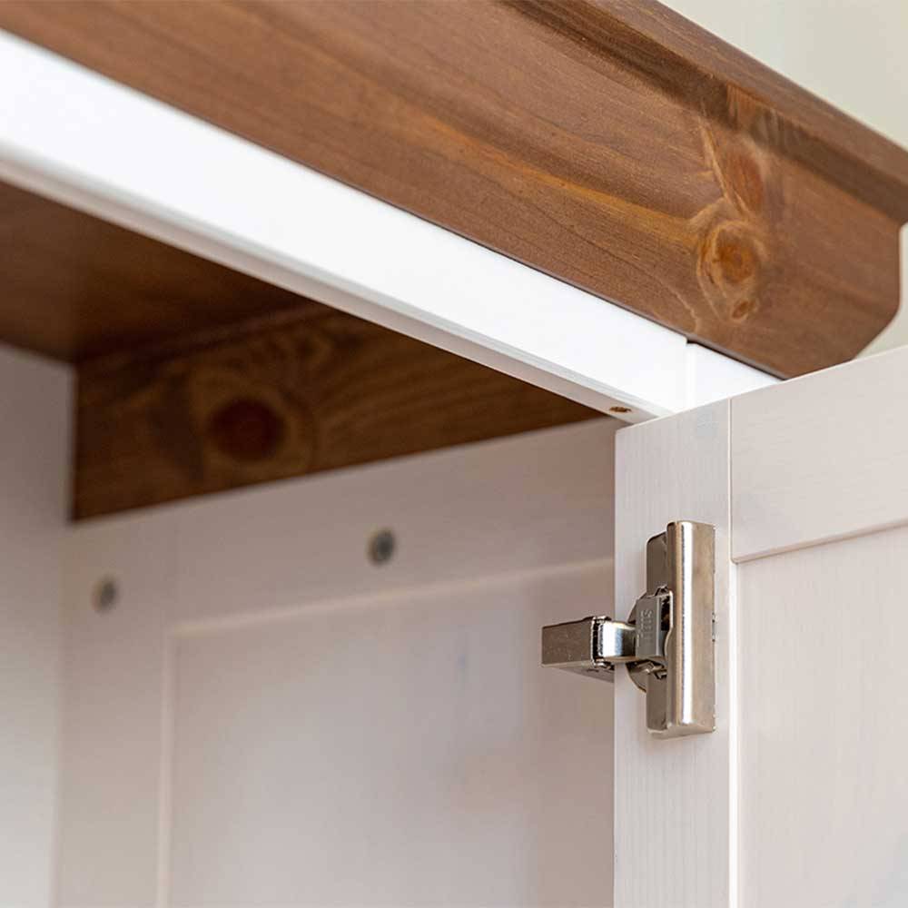 Landhaus Garderobenschrank in Weiß mit Braun - Zalya