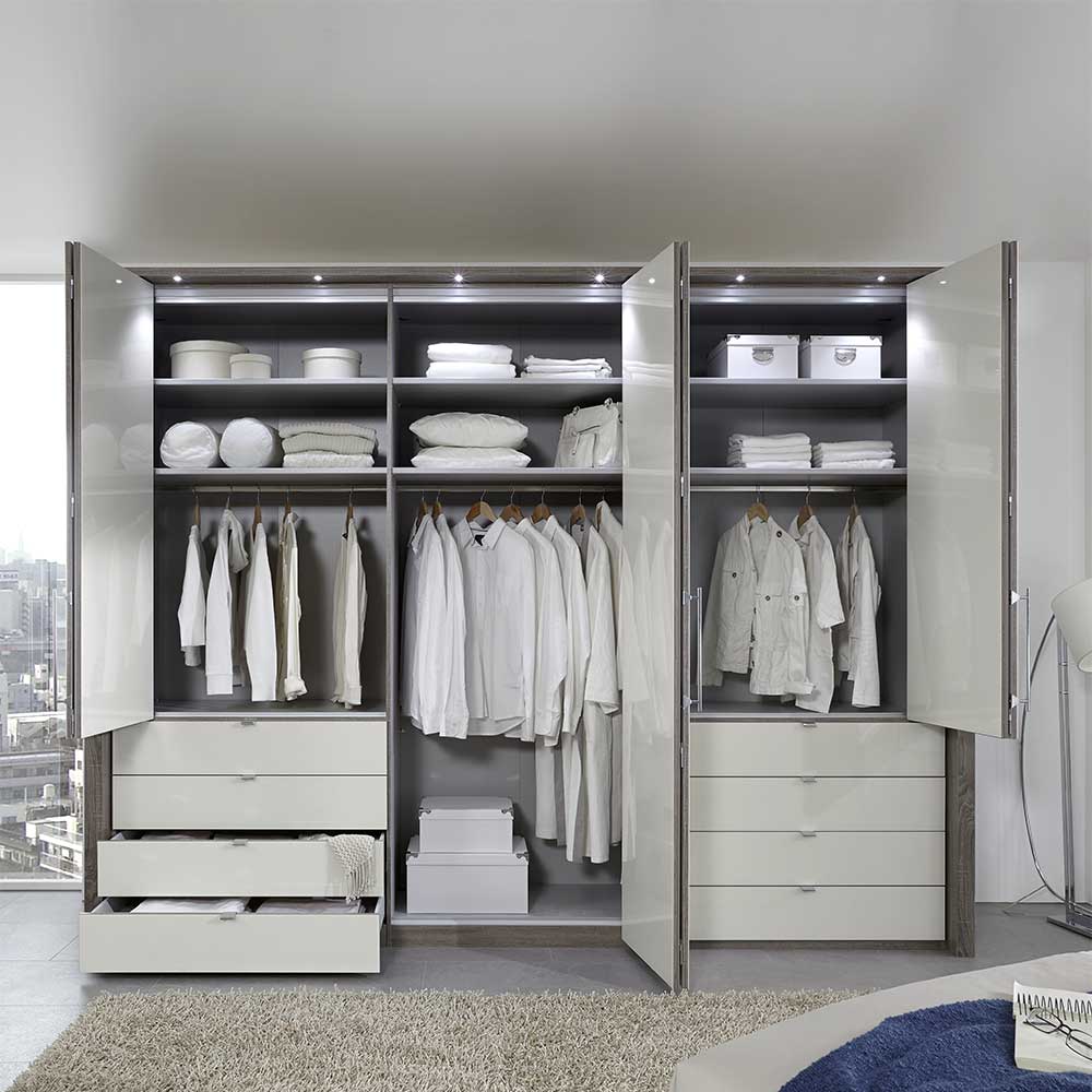 Falttürenschrank Racapulco in Creme Weiß
