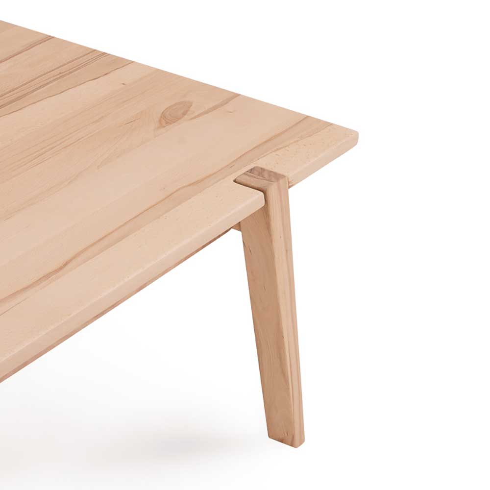 Kernbuchenholz Couchtisch Detail mit Tischbein Verbindung – Liriandra