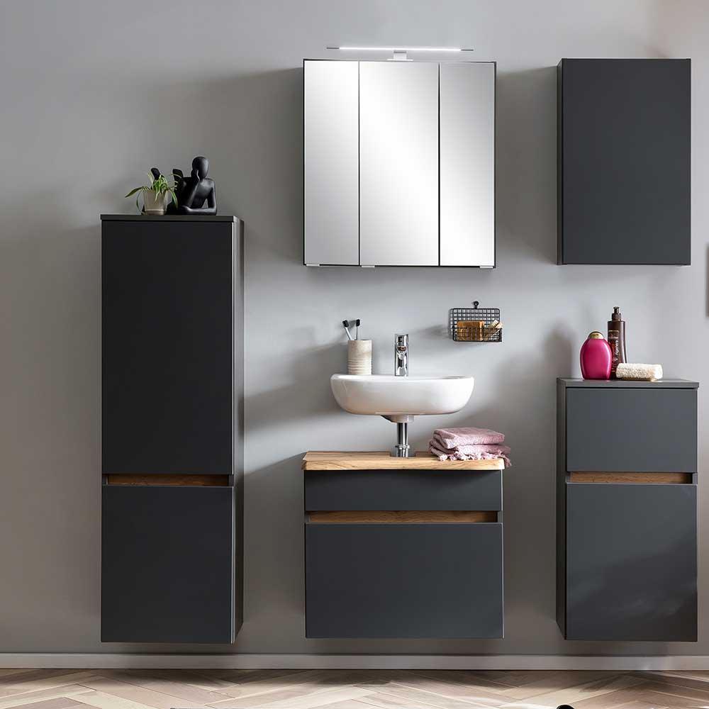 Bad Unterschrank in Grau mit Wildeiche - Agiruan