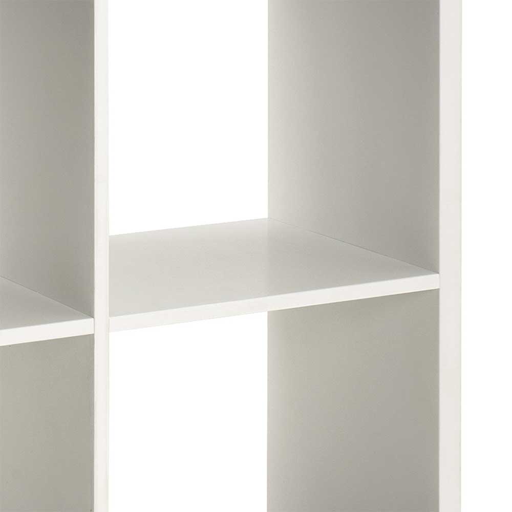 Weiße Fächer und Regalböden des modularen Aufbewahrungsregals für Büro – Clarence