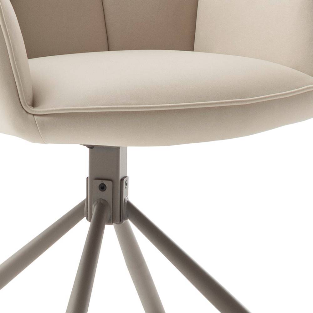 Detailansicht des taupefarbenen Metallgestells mit Drehfunktion, Teil vom 2er Set – Contarac