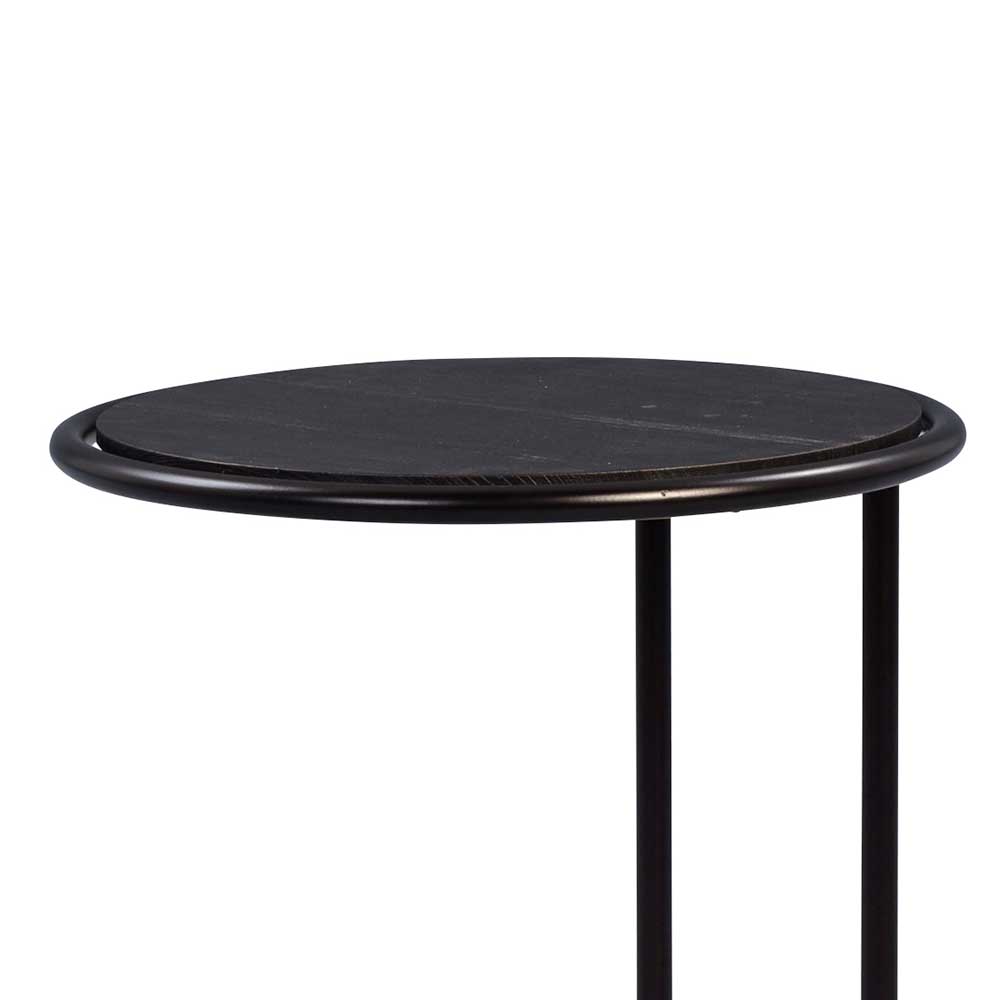 Schwarzer Anstelltisch in Rund 45cm - Odyssena