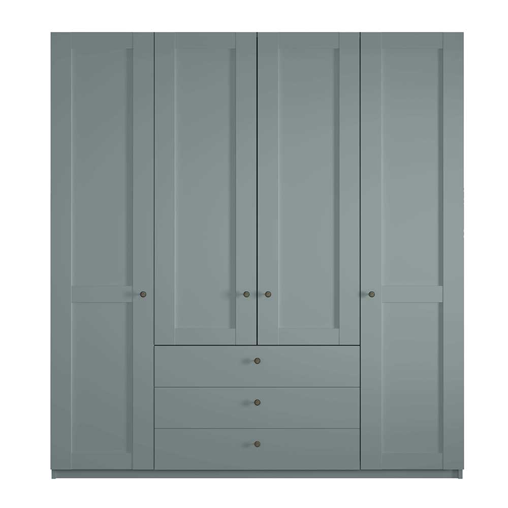 4-türiger Kombi-Kleiderschrank in Graugrün - Rajavo
