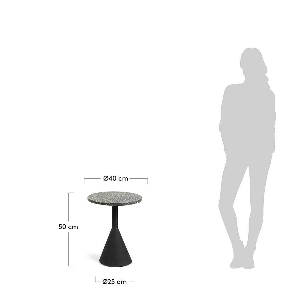 40x50x40 Beistelltisch mit Terrazzo in Schwarz - Cow