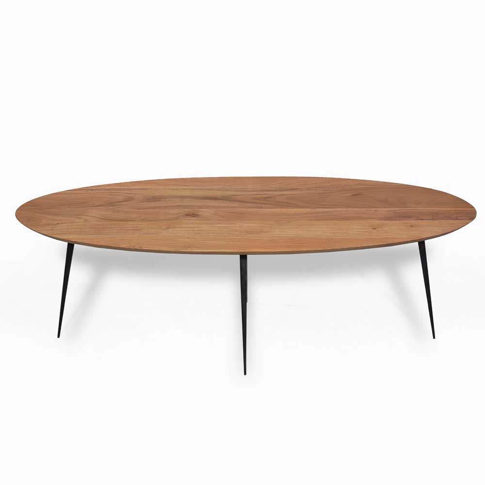 Akazie Wohnzimmertisch in Oval 150x45x60 - Imbira