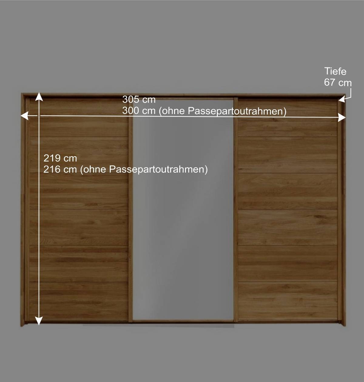 Kleiderschrank aus Wildeiche mit Weißglas - Divnoi