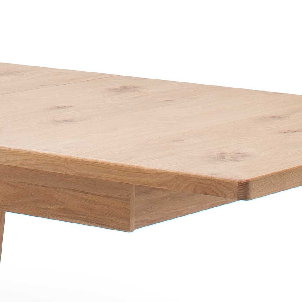 Großer Design Ausziehtisch mit V-Säulenfuß - Assela