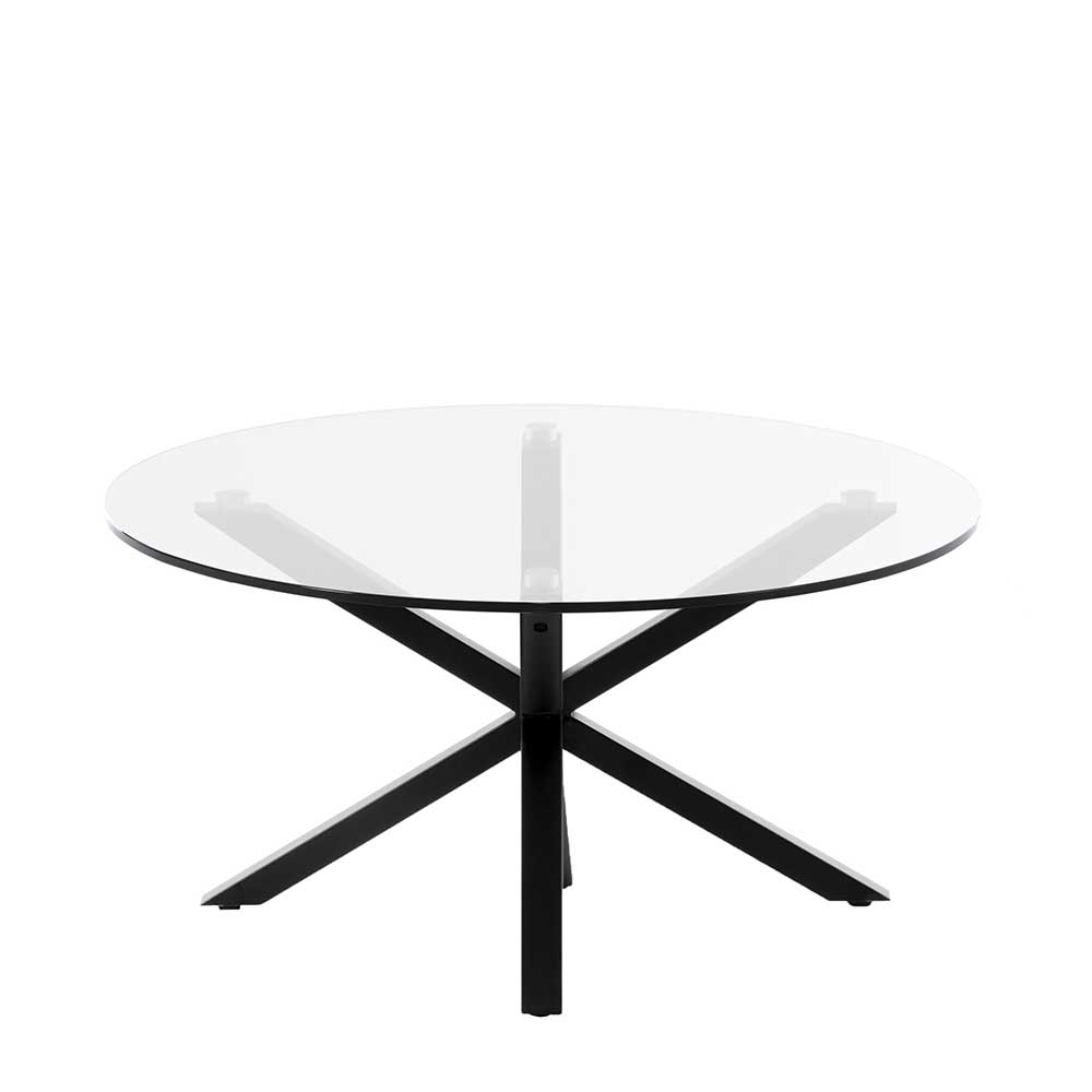 Couchtisch mit Glasplatte in Rund - Jeys