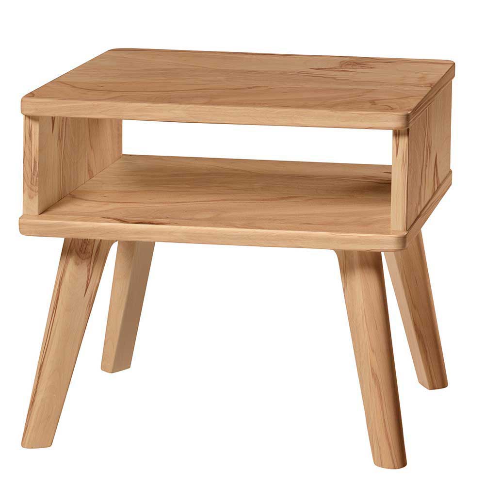 Elegantes Bett aus Wildbuche und Kunstleder - Shyma