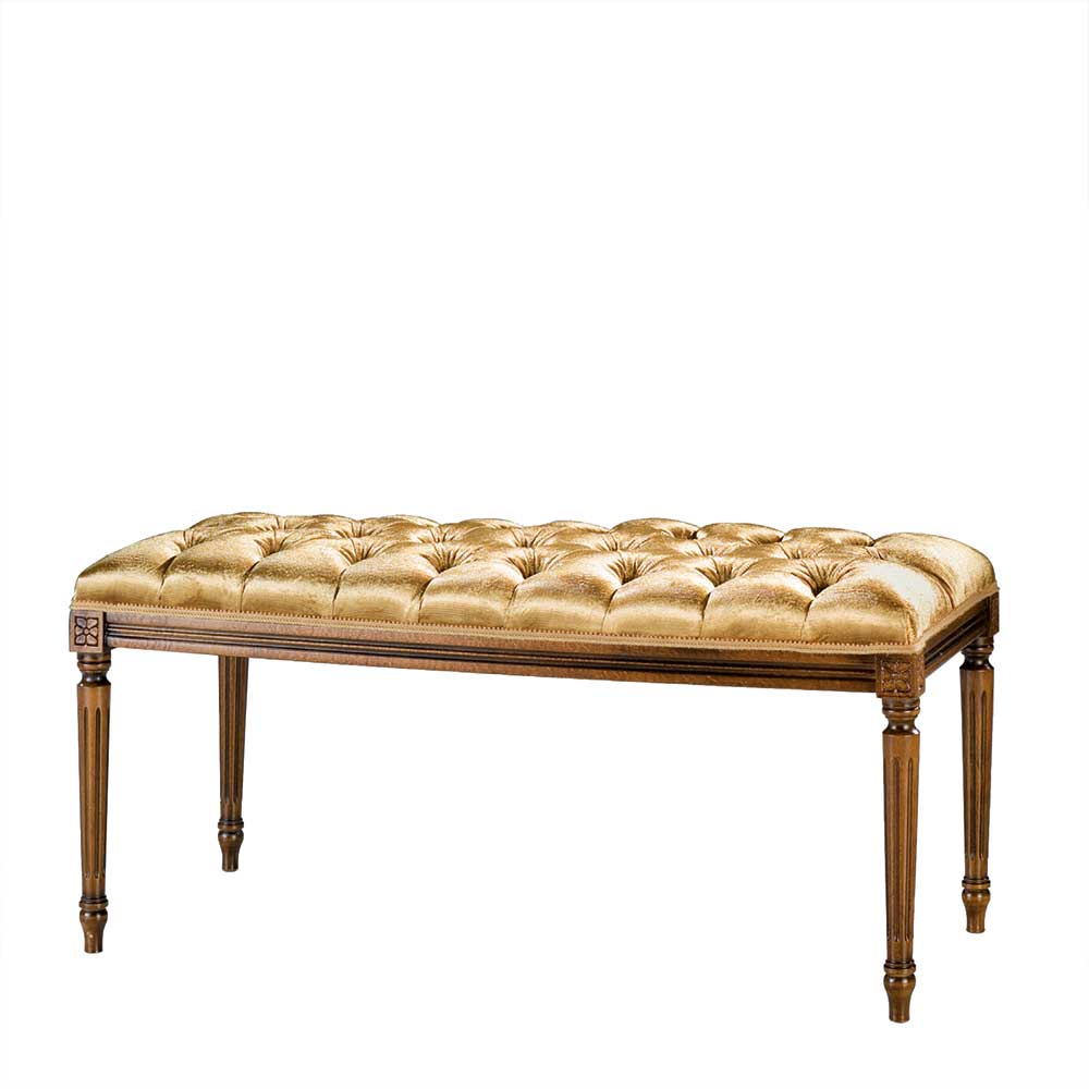 Polsterbank Bettbank in Gold & Buche Braun - Machipo
