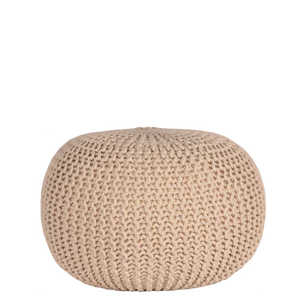 Runder Polsterhocker aus Strickstoff - Filouras