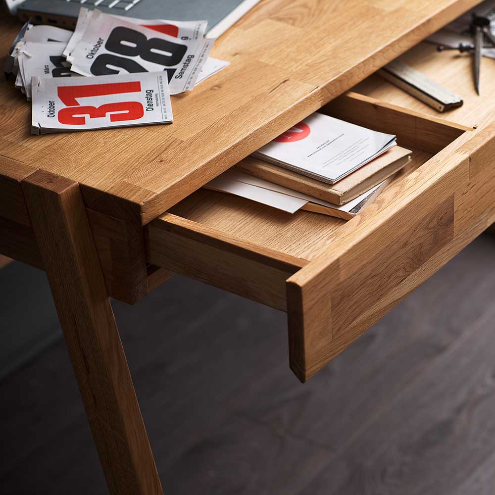 Design Holz Schreibtisch aus Wildeiche - Susana