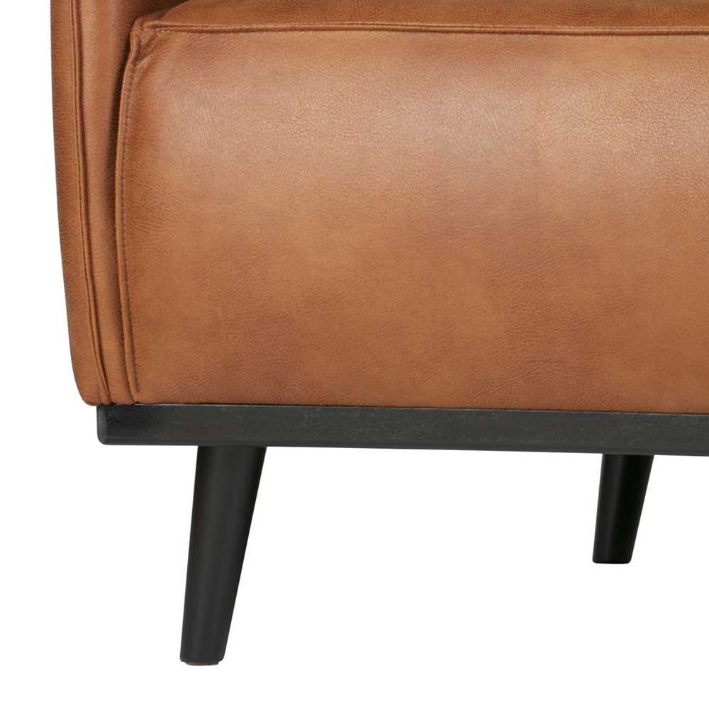 Federkern Komfortsessel mit Leder Cognac - Balance