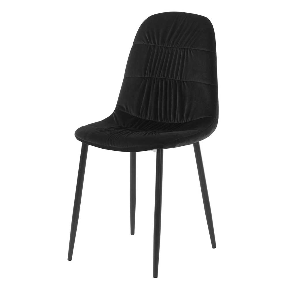 Schwarze Polsterstühle aus Samt - Quinta (2er Set)