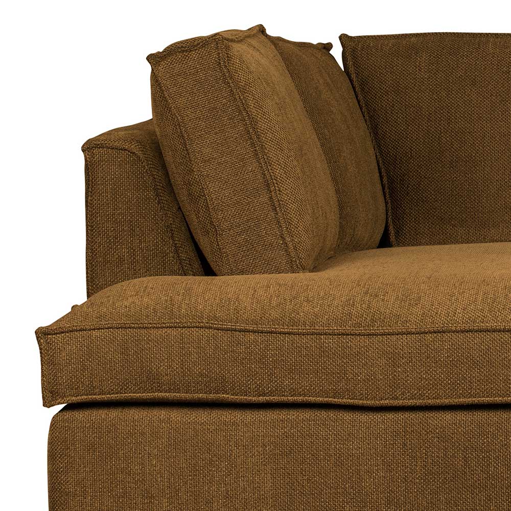 Ecksofa Rundecke in Bronze Webstoff - Andalusia
