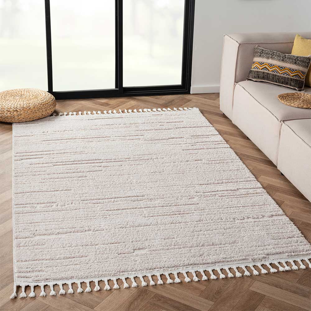 Teppich in Creme mit Kurzflor - Brayan