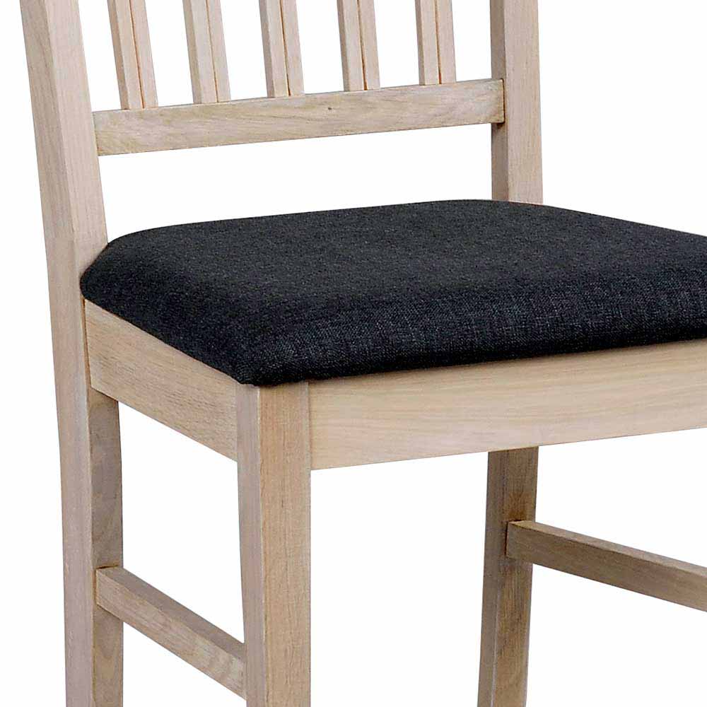 Holzstuhl mit Stoffsitz Grau - Pessoa (2er Set)
