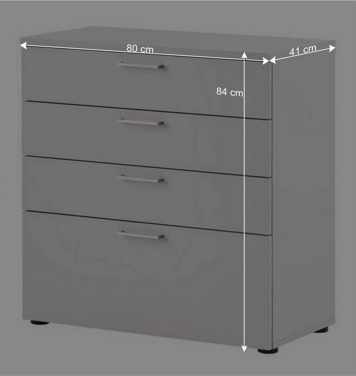 80x84x41 Büro Kommode in Lichtgrau - Bowsla