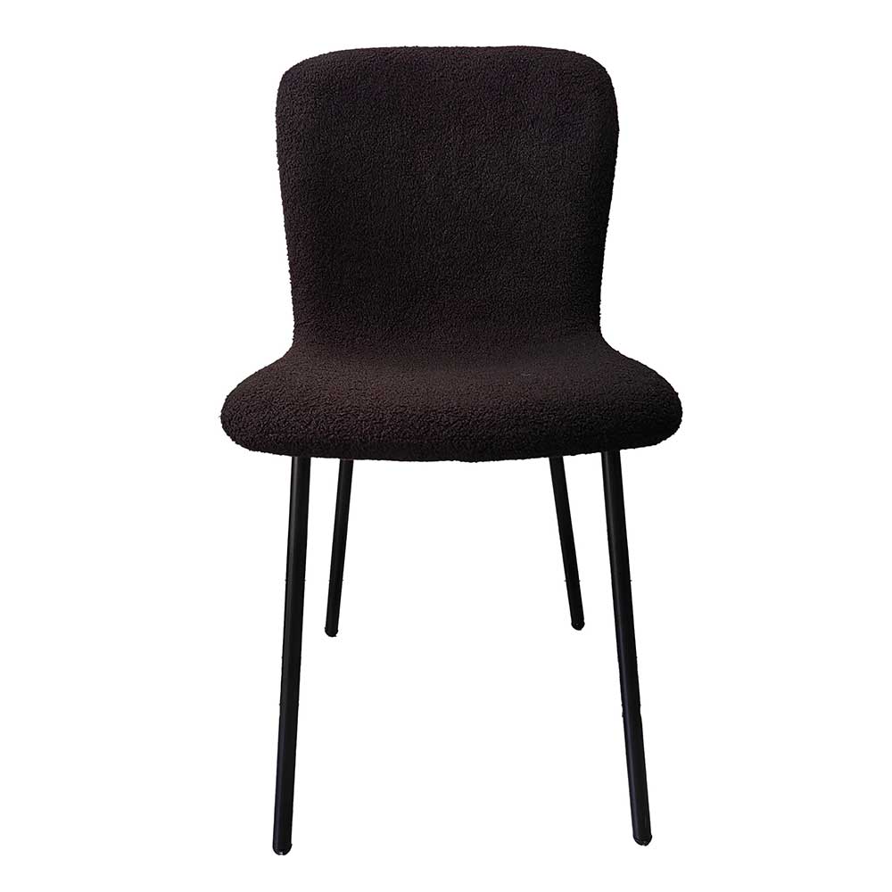 Boucle Schalenstuhl in Schwarz - Vintaco (4er Set)