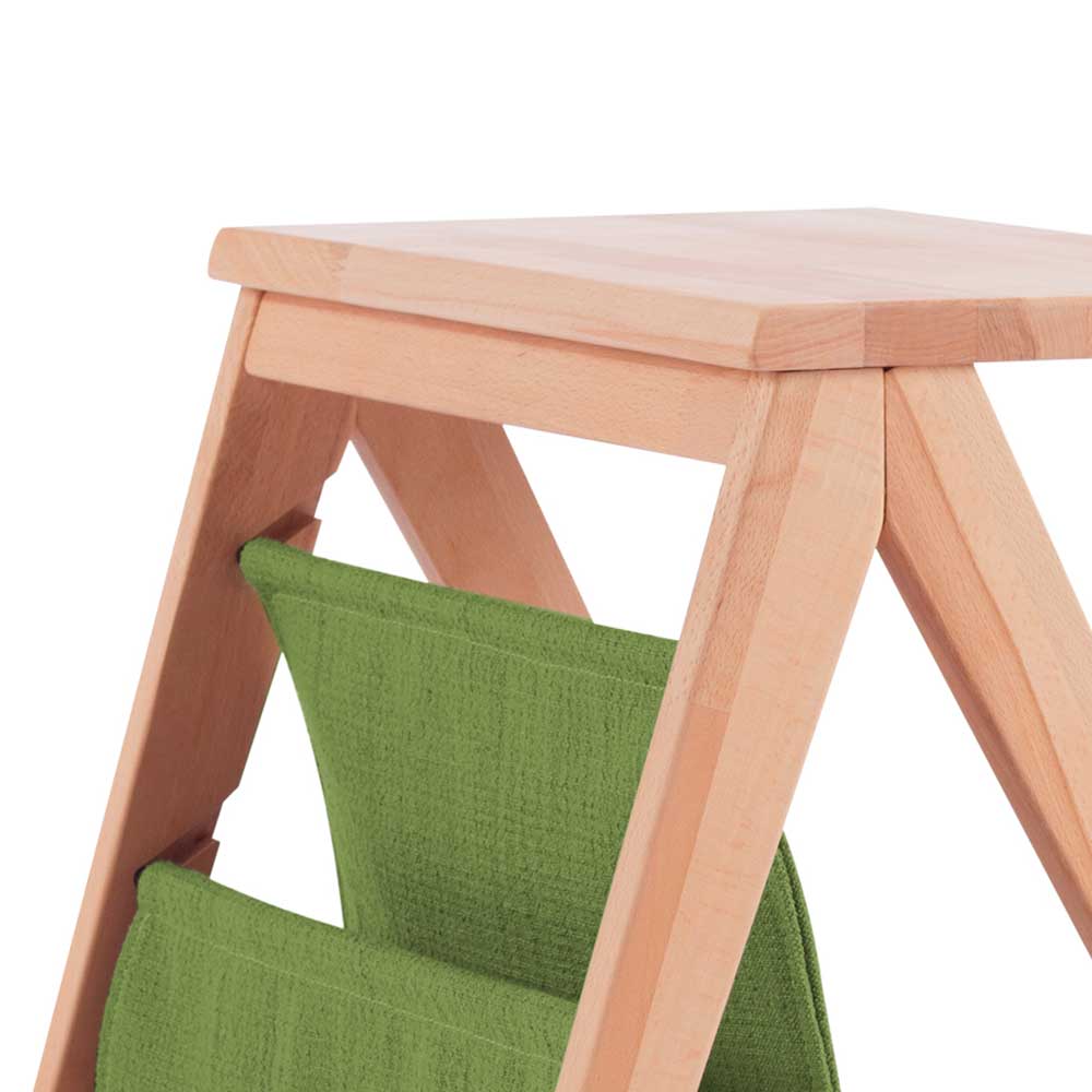 Kernbuche Nachttisch Rivaso mit Stofftasche in Grün