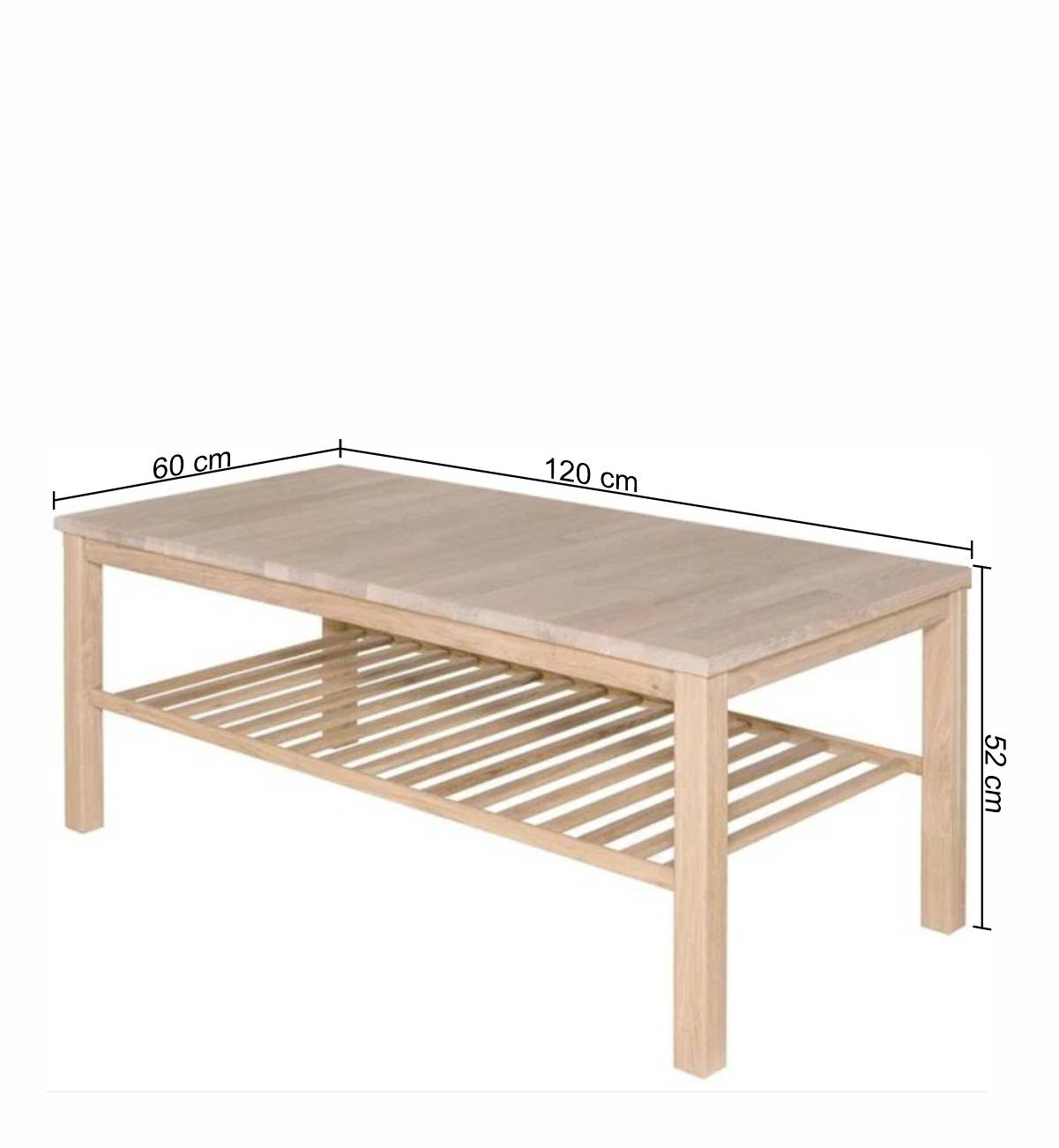120x60 Wohnzimmer Sofatisch im Skandi Design - Calvin