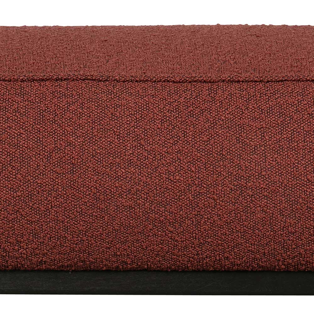 Moderner Stoffhocker Boucle in Rotbraun - Anizia