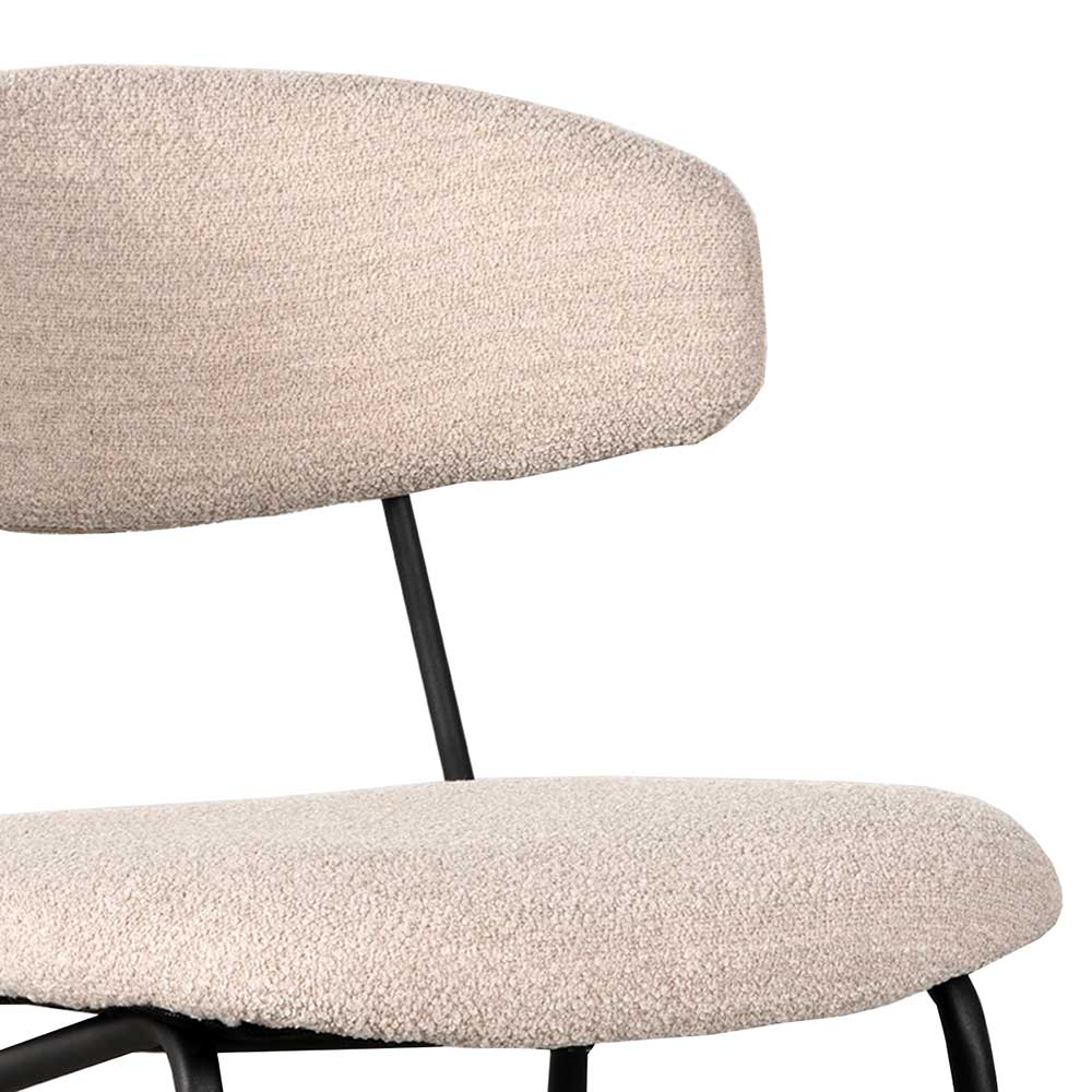 Boucle Polsterstuhl in Beigegrau - Flair (2er Set)