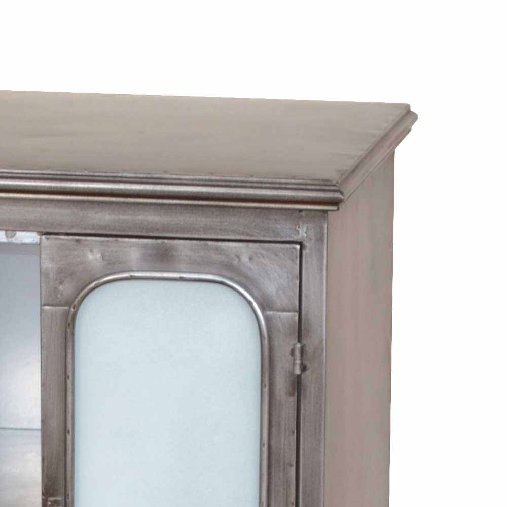 Extravganter Schrank aus Metall & Glas Industry Sirenna 2-türig & Schublade