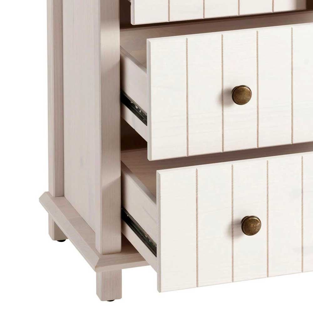 Holzkommode in Weiß gewachst - Cilao