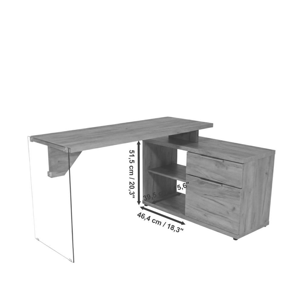 Design-Schreibtisch mit Seitenregal - Saloz