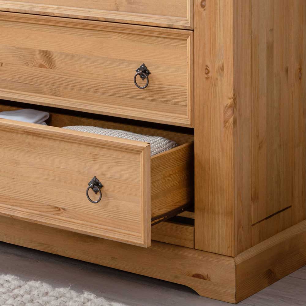 Kiefernholz Landhaus Kommode mit 42cm Tiefe - Voeca