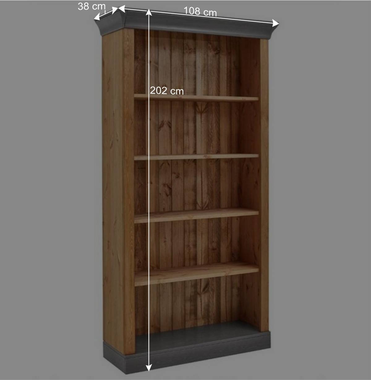 202 cm hohes Landhaus Bücherregal zweifarbig - Eshelas