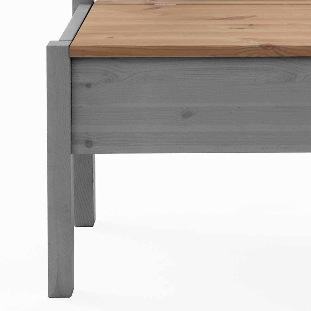 Stauraum Sitzbank Jytte aus Kiefer Grau mit Braun