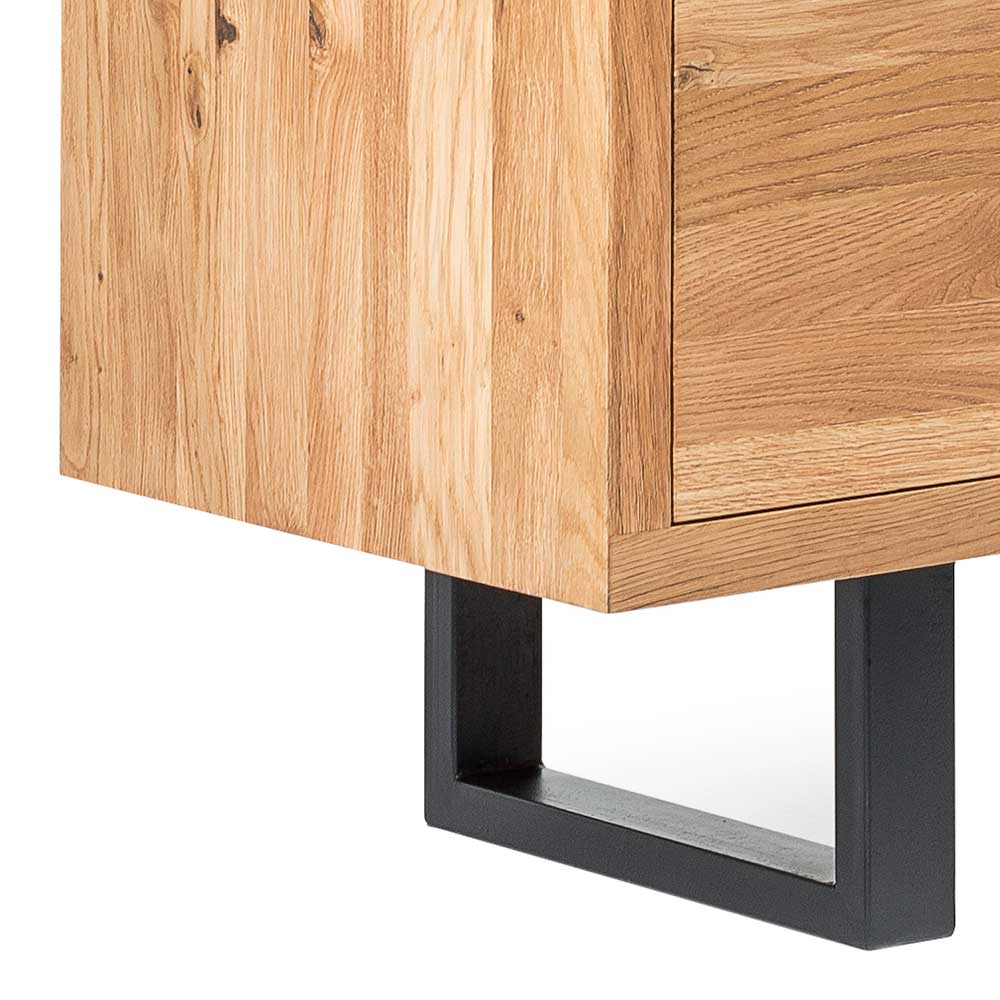 180x75x45 Asteiche Sideboard mit Metallfüßen - Ventida