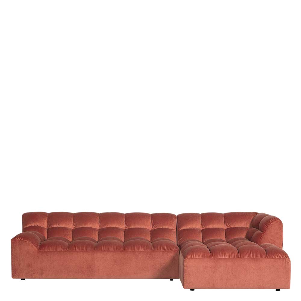 Design Eckcouch in Apricot Samt - Meteora