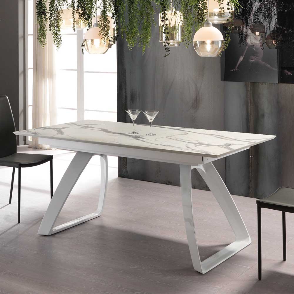 Marmor Design HPL Esstisch mit Stahlgestell - Zyra