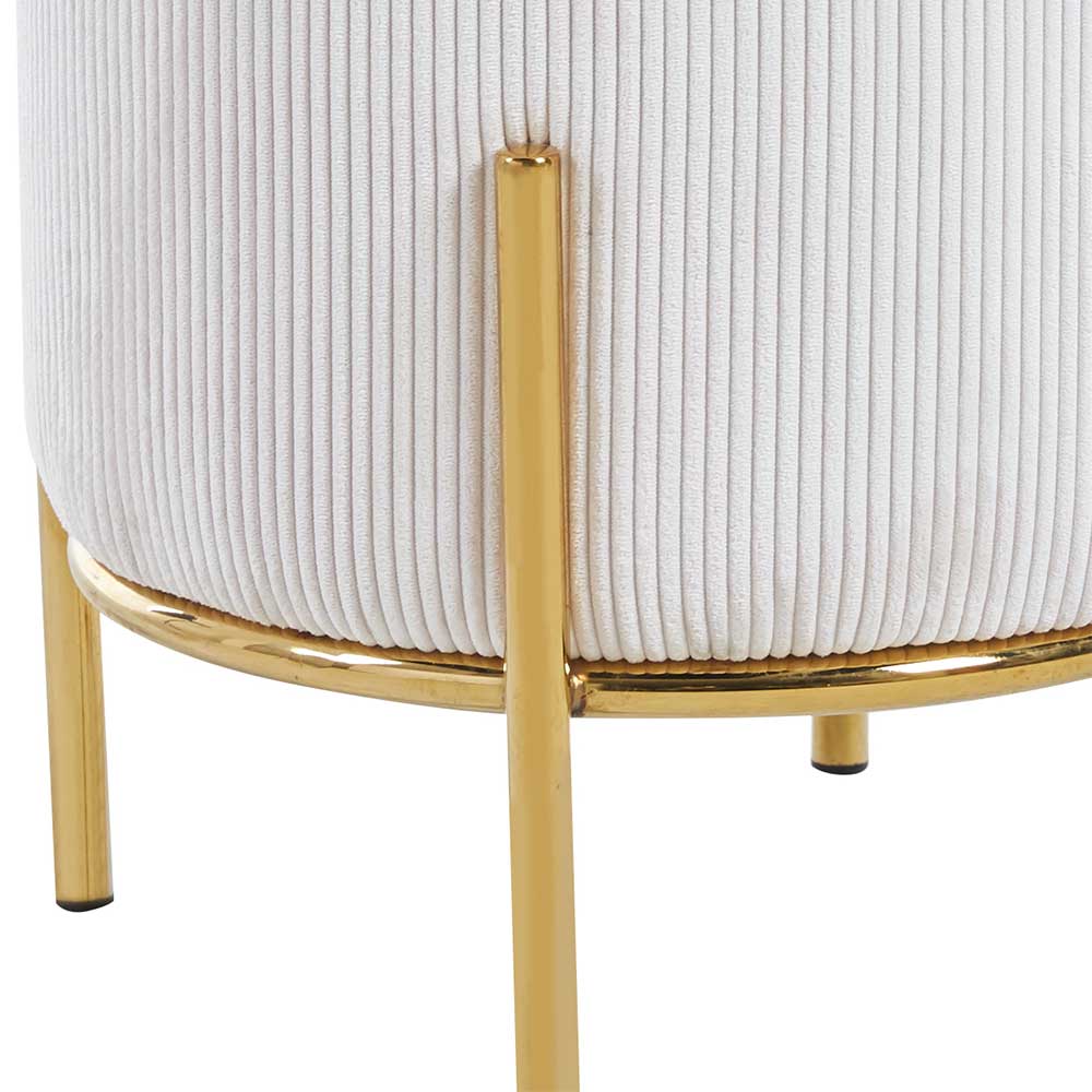 Beistellhocker in Beige Cord - Evonila