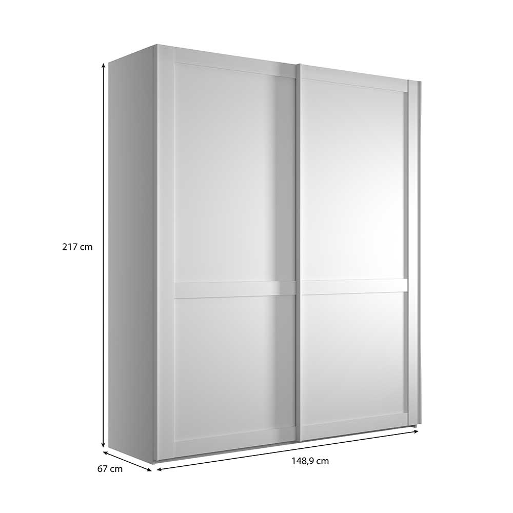 Modern Country Schwebetüren-Schrank in Weiß - Flinn