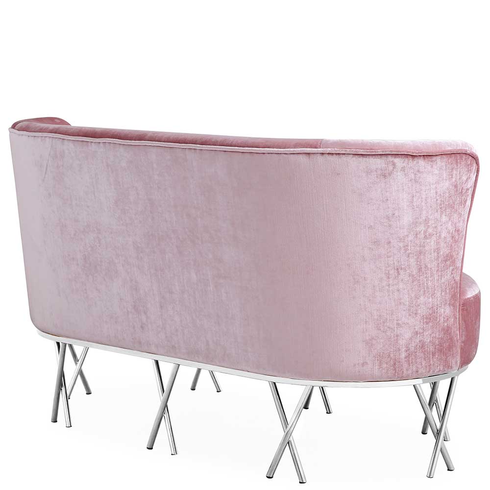Design Sofa mit Edelstahl Gestell in Chrom - Santobal