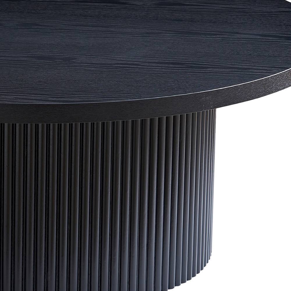 Schwarzer Couchtisch mit runder Platte - Jacly